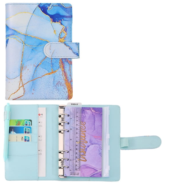 A6 Binder Budget Book Blue, A6 Refillable Notebook Pu Leather, Home and Kitchen, 1*Budget Book, By Meiiso