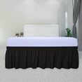 thumbnail image 6 of RUseeN Elastic Ruffle Bed Skirt Easy Warp Around King Size, Bed Skirt Full Bed, Wrap Around Ruffled Bed Skirt (Black), 6 of 7