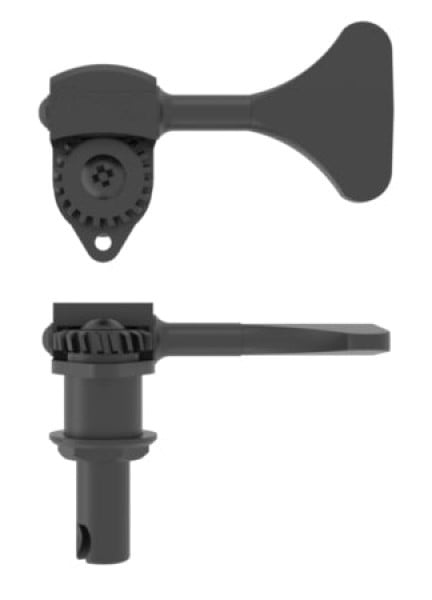 Hipshot Ultralite Bass Guitar Tuner Set in Black | 2+2 | 3/8" Post Fits 9/16" [14mm] Headstock Holes
