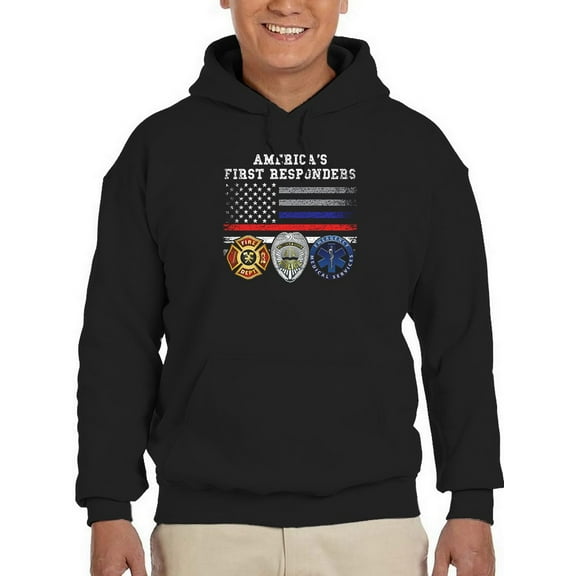 First Responders Quote Hoodie Men -GoatDeals Designs, Male 3X-Large