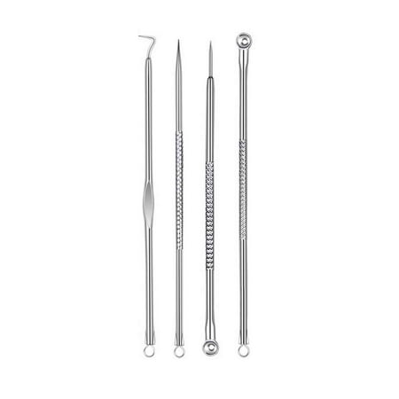 4 Pcs/Set Acne Blackhead Remover Needles Stainless Steel Pimple Spot Comedone Extractor Cleanser Face Clean (Best Acne Red Spot Remover)