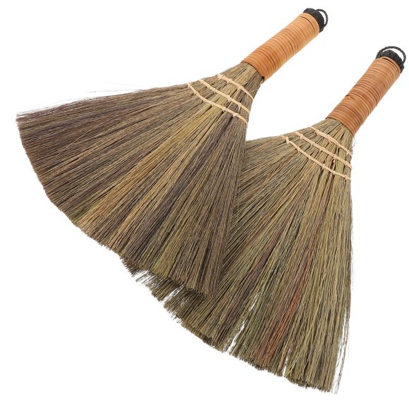 BESTYASH 2Pcs Compact Storage Asian Broom for Sweeping Indoor Multi Color Corn Material Versatile Cleaning