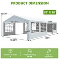 thumbnail image 3 of Gartooo 20'x30' Heavy Duty Party Tent, Outdoor Wedding Tent with Removable Sidewalls, Event Gazebo Shelters Canopy for Party, 3 of 8