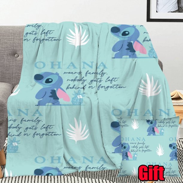 Disney Stitch Throw Blanket With Pillow Cover Lightweight Blankets For