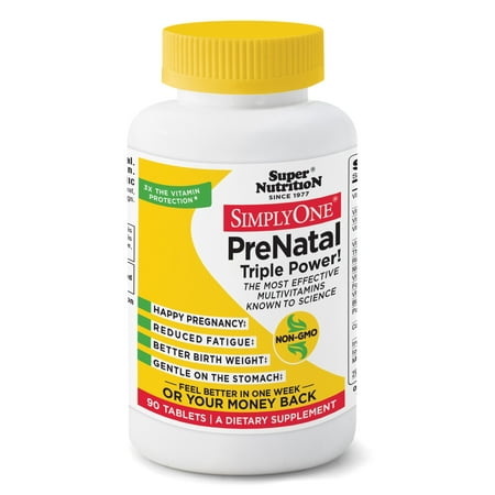 Super Nutrition Simply One Prenatal Multi-Vitamin Tablets Women, 90 (Simply The Best Nutrition)