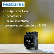Shelly Wave Pro 3 48A 3-Channel (3x16A) Z-Wave Long Range Smart Relay with Power Measurement