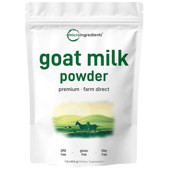 Micro Ingredients Goat Milk Powder, 1lb (16oz) | Grass Fed Source, Australian Farm Derived, Pet Friendly, No Additives