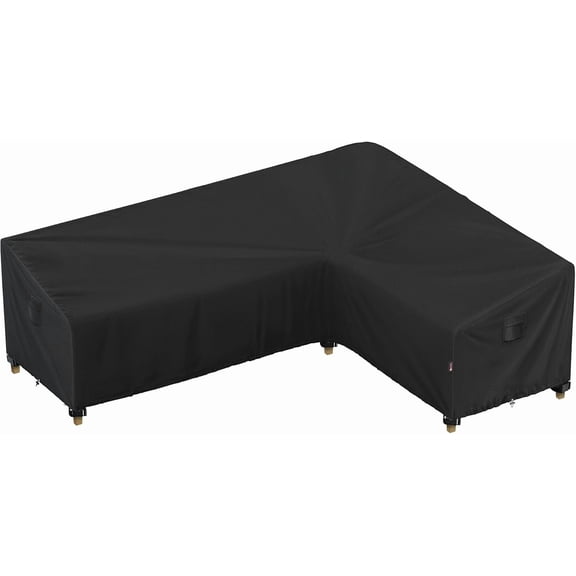L-Shaped Sectional Sofa Cover 104 x 83 Inch Waterproof 600D Weatherproof Outdoor Patio Cover in Black