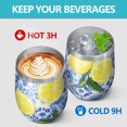 thumbnail image 4 of 12oz Stemless Wine Tumblers Lemon Vacuum Insulated Stainless Steel Travel Tumbler Cups Mug with Lid and Straw for Champaign,Cocktail,Beer with Cleaning Brush, 4 of 5