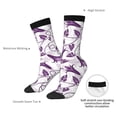 thumbnail image 4 of Bingfone Compression Socks for Women and Men Long Socks for Running Athletic Cycling Nurse- Violets Flowers, 4 of 6