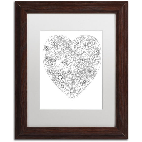 Trademark Fine Art "Big Beautiful Blossoms 13" Canvas Art by Hello Angel, White Matte, Wood Frame