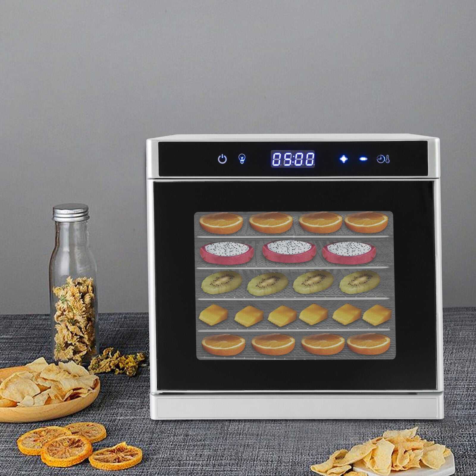 Miumaeov Food Dehydrator with Adjustable Timer and Temperature Control, 800W Electric Food Dryer Machine, Dehydrator for Food and Jerky, Herbs