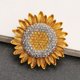 thumbnail image 5 of Broche de girasol para mujer, con diamantes de imitación de cristal, joyería Retro hecha a mano, broches elegantes de flor de sol, 5 of 5