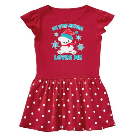

Inktastic Polar Bear My Step Mother Loves Me in Santa Hat Gift Baby Girl Dress