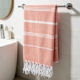 thumbnail image 4 of Toalla de playa a rayas de secado rápido con borlas – Toalla de viaje ligera para natación, piscina, camping y picnic, toalla de baño suave y absorbente, 4 of 6