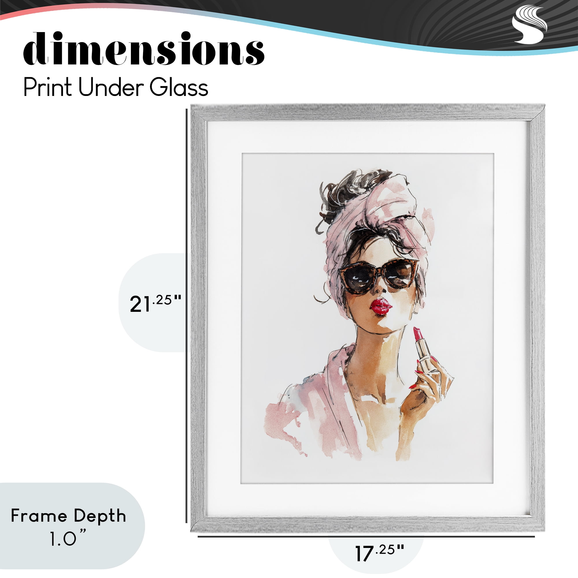 Stupell Industries Velour Secrets Lipstick Gray Framed Print Under Glass, design by Svetlana Aleynikova
