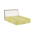 Bed Skirt Queen Size Yellow Vertical Stripes Pleated Dust Ruffle Easy ...