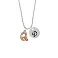 thumbnail image 2 of Delight Jewelry Rose Goldtone Crystal Initial - Q - Silvertone Script Initial Disc - D - Charm Necklace, 20"+3", 2 of 4