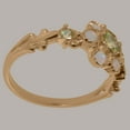 thumbnail image 3 of LBG British Made 9k Rose Gold Real Natural Peridot & Opal Womens Statement Ring - 33 size options - Size 8, 3 of 7