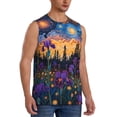 thumbnail image 2 of Kdxio Cosmic Irises At Twilight for Men's Muscle T-shirt,Sleeveless for Workout Running Athletic Gym Lounge Casual, 2 of 5