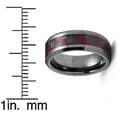 thumbnail image 6 of Metal Masters Mens Gunmetal Tungsten Carbide Ring Black Red Carbon Fiber Inlay Wedding Band 8mm, 6 of 7