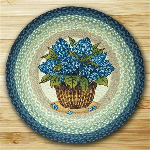 Round Patch Rug, Blue Hydrangea