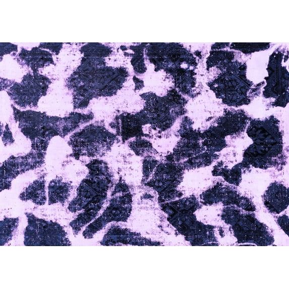 Ahgly Company Indoor Rectangle Abstract Purple Modern Area Rugs, 4' x 6'