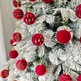 thumbnail image 5 of 30 Pcs 2.4 Inches Velvet Christmas Ball Ornaments, Assorted Styles Flocked Xmas Plastic Ball Small Shatterproof Decorative Hanging Ornament for Family Holiday Party Xmas Tree Hanging Decor, 5 of 9