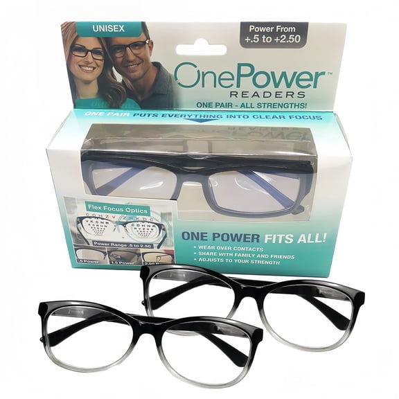 2 Pcs Unisex Auto Focus Presbyopi Reading Glasses One Power Readers Adjustable,0.5-2.5