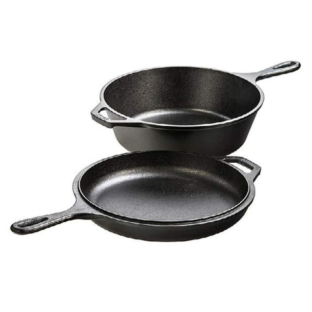 Hierro fundido presazonado Combo Cooker Lodge, 3,2 L + 26 cm, negro
