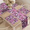 thumbnail image 2 of Ambesonne Flower Table Runner & Placemats, Exotic Orchid Blossoms, Placemat 4 pcs + Runner 16"x72", Pink Violet and Yellow, 2 of 2