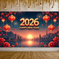 thumbnail image 4 of Decorative Lanterns New Year Banner Chinese Fireworks Red Blossom Festival for New Year Party Celebration Indoor Decoration Event Decoration, 4 of 9