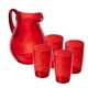 thumbnail image 1 of Set de Jarra Transparente Roja con 4 Vasos – Plástico Resistente, 1 of 1