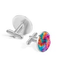 thumbnail image 3 of Tie Dye Stainless Steel Cufflinks for Formal Attire - Ideal for Shirts, Cuff Links, and Suit Accessories, 3 of 6