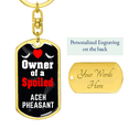 thumbnail image 3 of Aceh Pheasant Bird Stainless Steel or 18k Gold Premium Swivel Dog Tag Keychain, 3 of 16