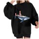 thumbnail image 1 of Sudadera extragrande de lana de manga larga con cuello redondo y estampado de océano salvaje para mujer Fridja fhghd228, 1 of 9