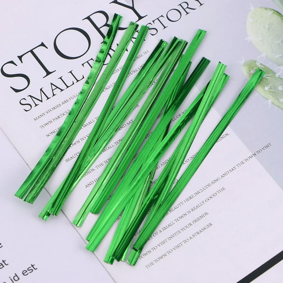 LEORX 800pcs Green Bag Ties for Food Storage Made of Aluminum for Crafts