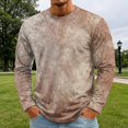 thumbnail image 3 of Long Sleeve Crewneck Tee for Men Mens Marble Pattern Pullover Shirt Casual Loose Fit Vintage T Shirt Lightweight Sweatshirt Top, 3 of 6
