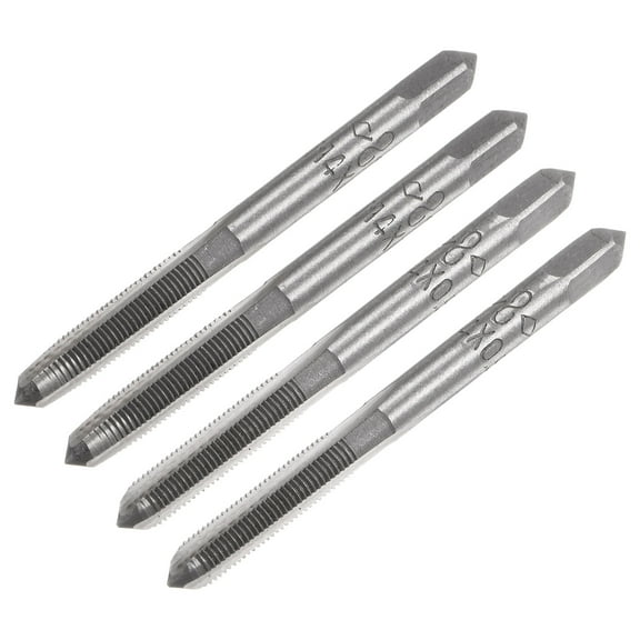 Uxcell M4 x 0.5 Alloy Tool Steel Taper/Bottom Screw Thread Taps Metric Hand Tap Set 2 Pair