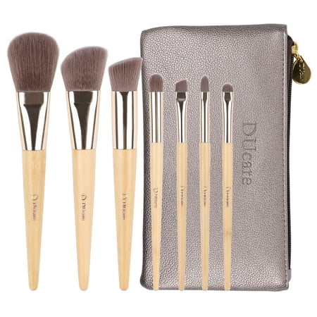 Makeup brushes Kit Set, DUcare 7Pcs Brush with Bag Eco Bamboo