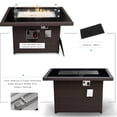 thumbnail image 5 of 44" Propane Gas Fire Pit Table, 50000 BTU Rectangular Fire Pit, Tile Tabletop with Beautiful Wicker Base for Outside Patio Deck Garden Courtyard, 5 of 7
