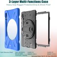 thumbnail image 3 of Dteck Case for Samsung Galaxy S7 11" SM-T870/T875 2020 Released 11-inch,360 Rotatable Kickstand Rubber Heavy Duty Shockproof Protective Cover with Adjustable Hand/Shoulder Strap,Blue, 3 of 8