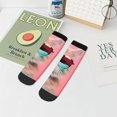 thumbnail image 5 of Salouo Cool Cat Pink Sunglasses Pattern Unisex Middle Tube Socks,Middle-Finger Knee High Socks Over The Calf Tube Stocking Crew Stockings for Women and Men Tube Socks, 5 of 8