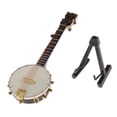 thumbnail image 4 of Casa de Instrumento Musical Elegante Fagot de Tallada Banjo para Accesorios de Bricolaje 1: 6 Baoblaze Banjo en miniatura para casa de muñecas, 4 of 8