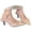 Light Pink, variant on Elegant French Print Bow T Pointed Toe Open Back Heels for Women