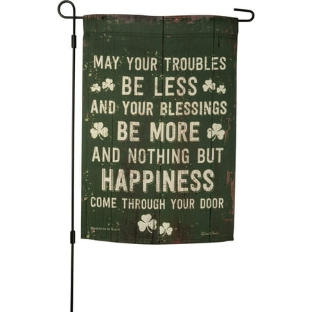 Primitives by Kathy 108594 May Your Troubles Be Less Garden Flag, 18-inch High, Polyester