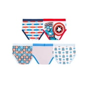 Captain America Boys Cotton Briefs Character Underwear, 5-Pack, Size 4-8