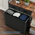 thumbnail image 3 of L Shaped Laundry Hamper, Mobile Laundry Sorter with Large Desktop, 2 Drawers and 3-Tier Storage Shelf, 3 Pull-Out Laundry Bags with 4 Universal Wheels, Multifunctional Laundry Organizer, 3 of 9