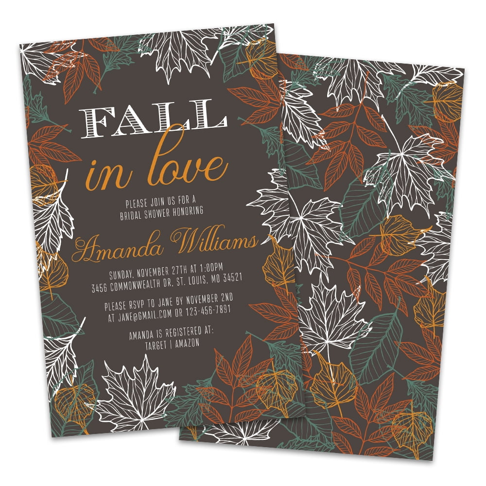 Personalized Fall In Love Bridal Shower Invitations Personalized Fall In Love Bridal Shower