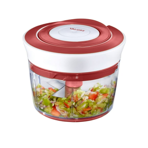 Valore Robot Culinaire Manuel Hachoir à Légumes Petit 400 ml (Capacité de 1,7 Tasse) Coupe-Ail et Oignon Facile à Nettoyer, Portable Tout Usage Hacher Rapidement Essentiel de Cuisine